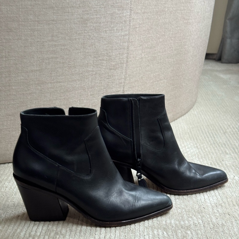 Rag & Bone Black Heeled Boots Western-Inspired